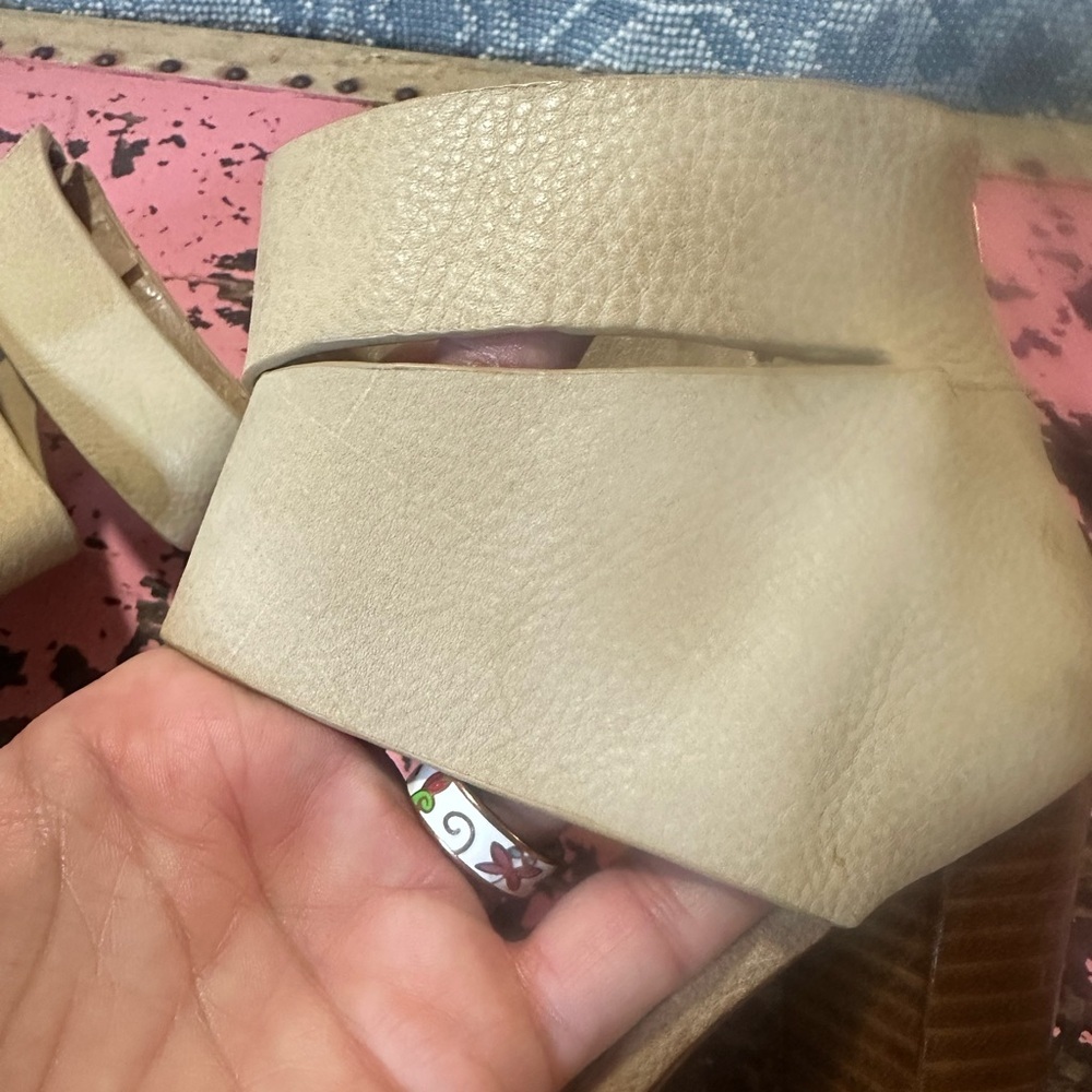 SPLENDID Tan leather “Jessa” heeled sandal sz 7.5 - Picture 6 of 12